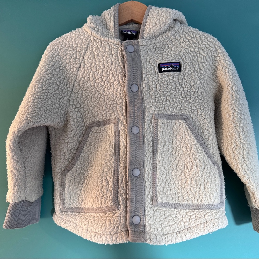 Patagonia Off-White Sherpa Fleece Hoodie